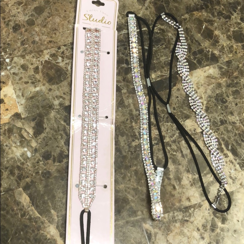 Elastic rhinestone headband new